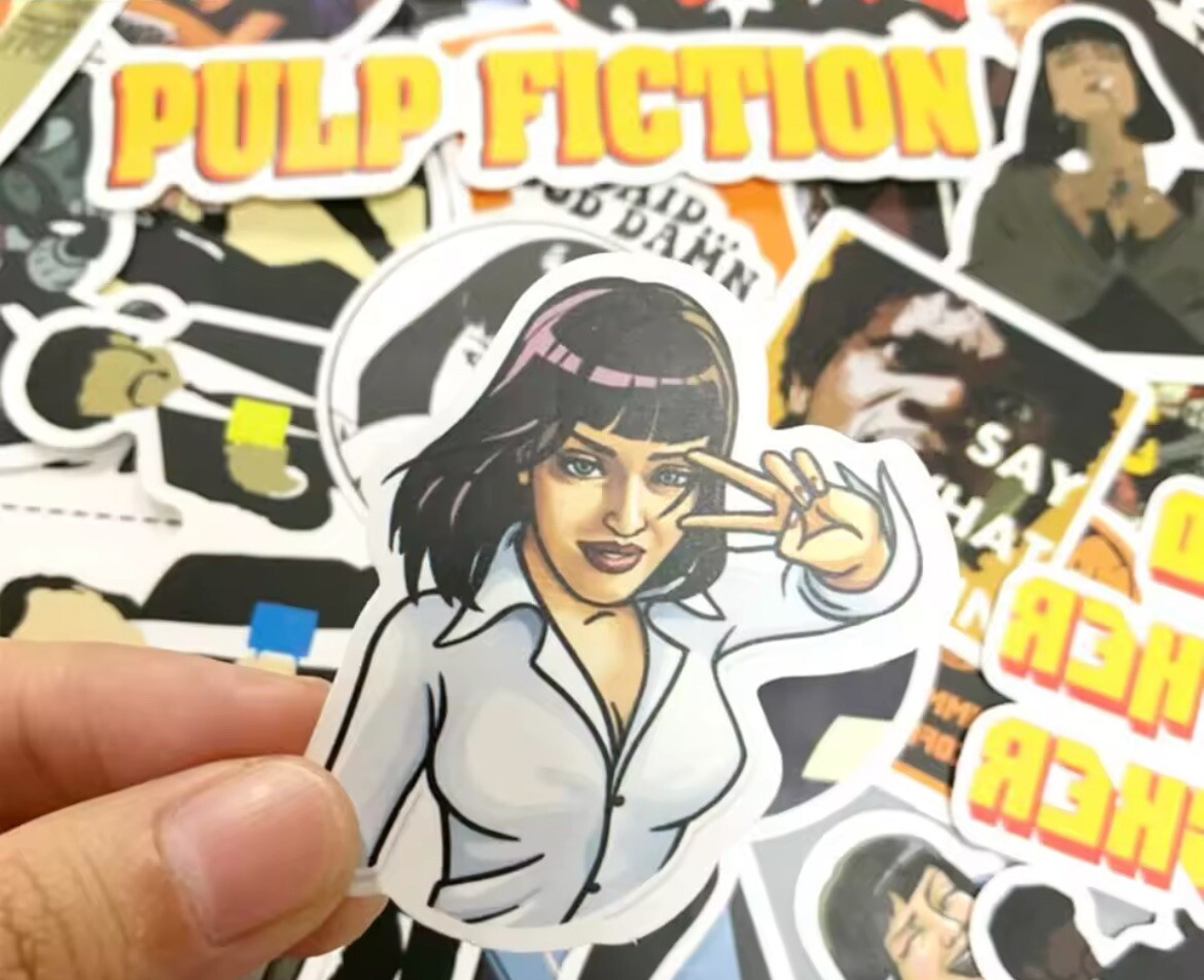 Pulp Fiction Stickers 50pk Mixed Movie Themed Pulp Fiction Random Funny Stickers