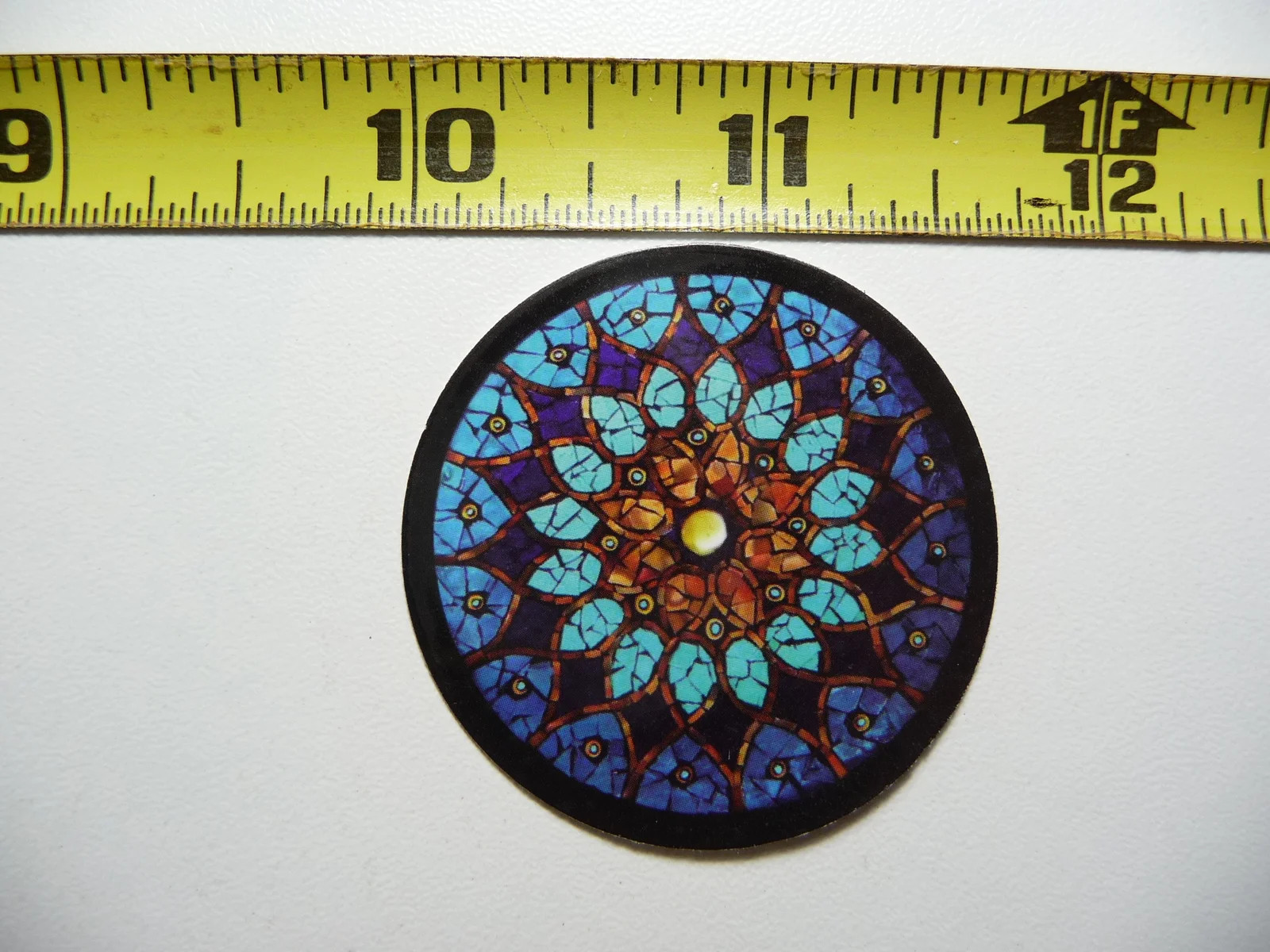 CIRCLE CIRCULAR SMALL STICKER DECAL STAINED GLASS STYLE BEAUTIFUL COLORS