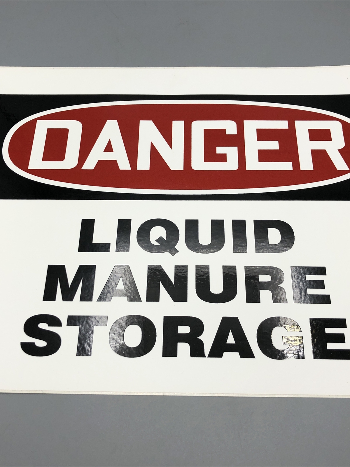 Danger Liquid Manure Storage Sticker Safety Sticker 10" x 7"