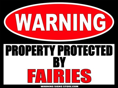 Fairies Funny Fairy Stickers Vinyl Graphic 6" Warning Sign Sticker 2-pack WS500