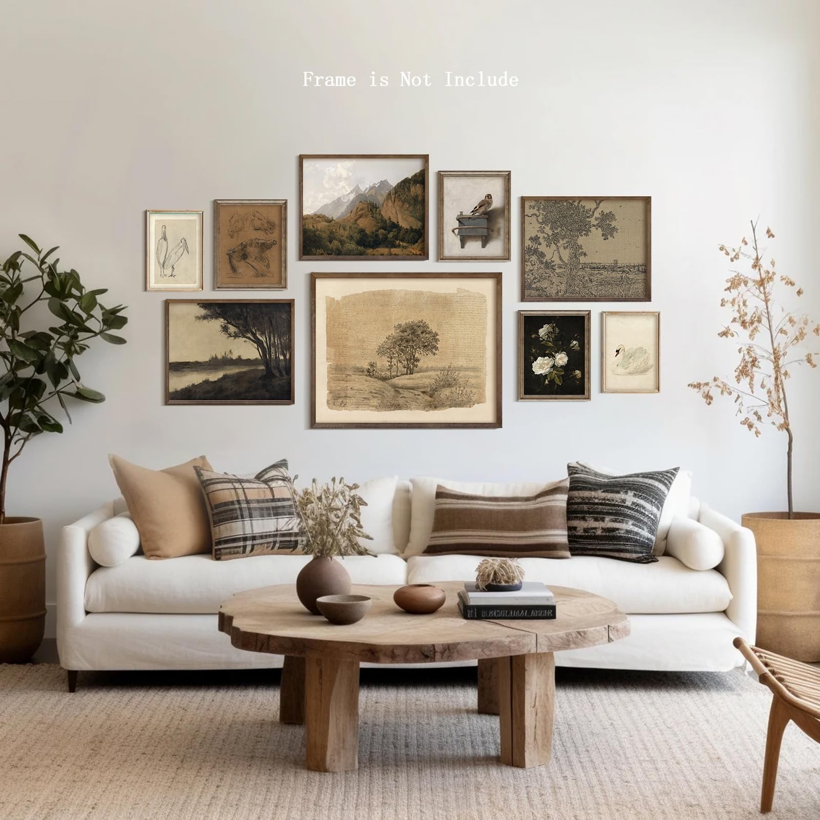 9Pcs Vintage Gallery Wall Art Decor Prints Neutral Farmhouse Wall Decor Natur…
