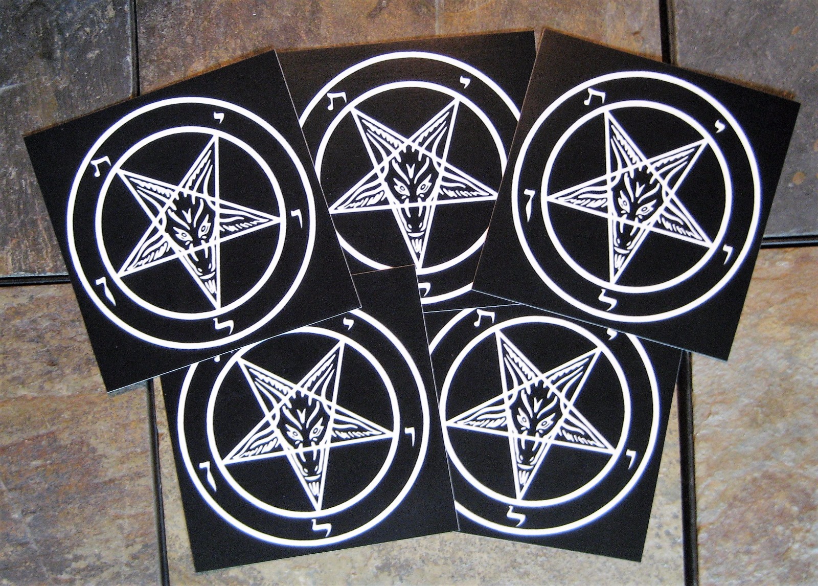 4×4" Pentagram Sticker – Decal Bumper Occult Baphomet Satanic Satan Leviathan