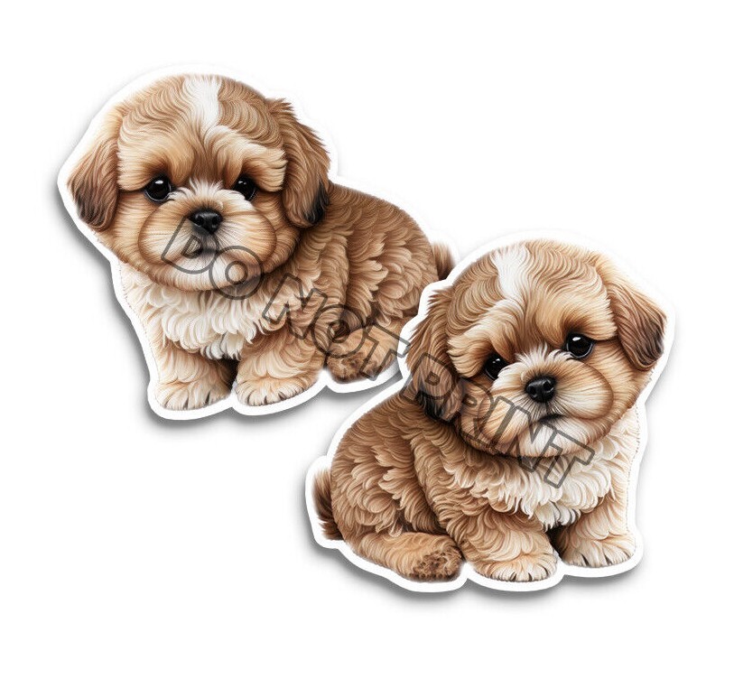 Soft Puppy Stickers Cuddly Dogs Cute Loving Decals M33053 – Set of 2
