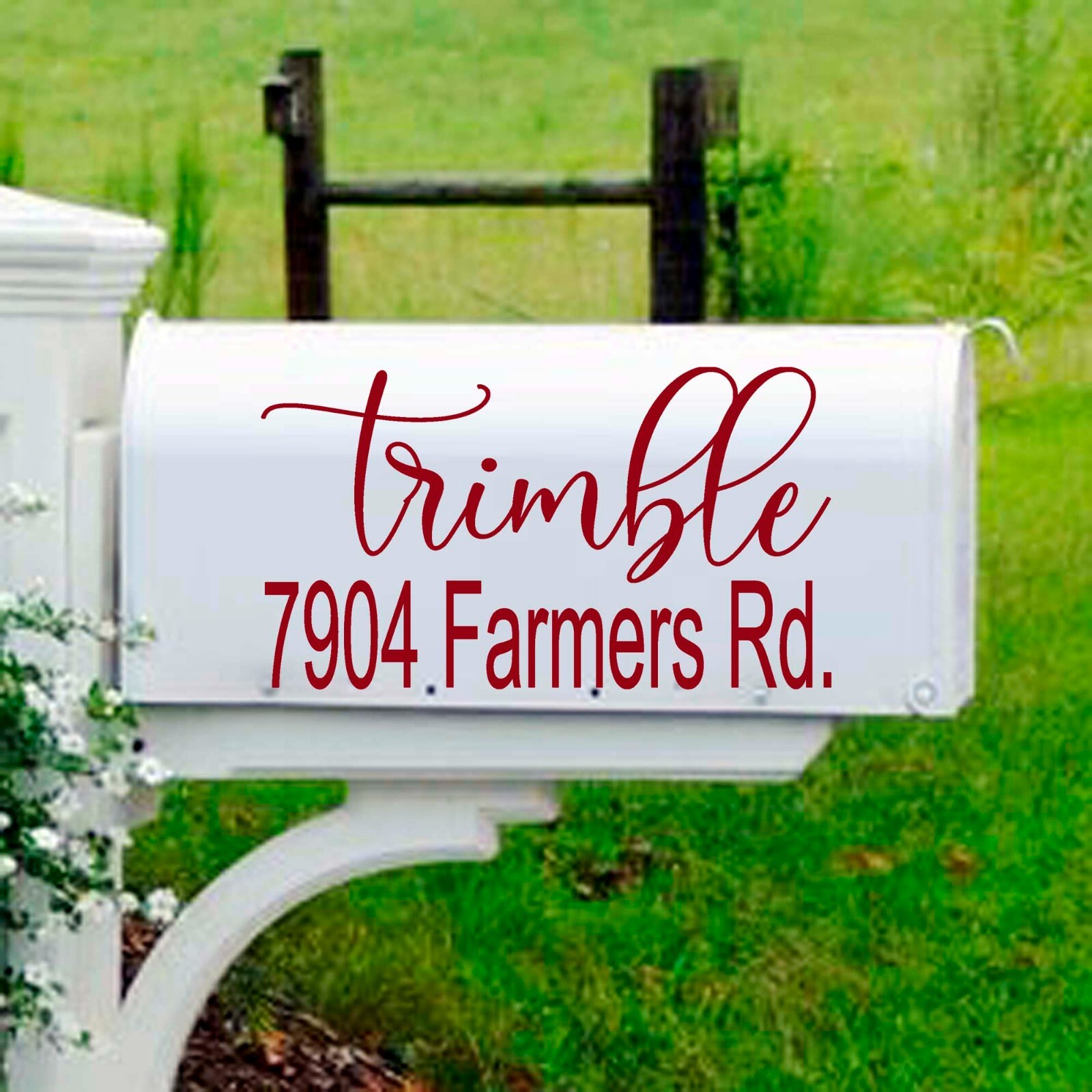 Mailbox Name Address Decal Personalized Street Name Number vinyl SET OF 3 sides
