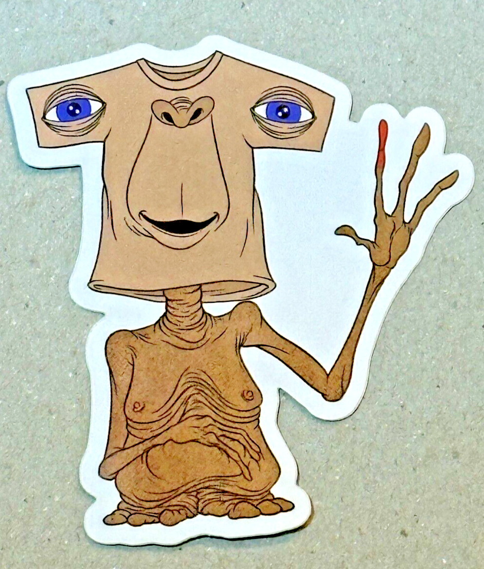 ET Phone Home Extraterrestrial Alex Pardee Sticker Street Art, Rare Collectable