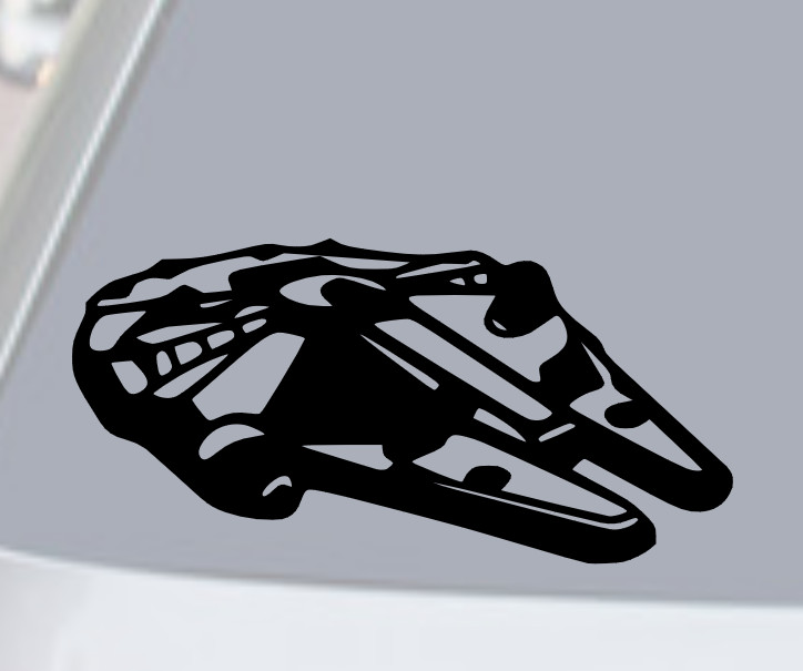 MILLENIUM FALCON STAR WARS VINYL DECAL STICKER CAR WINDOW BUMPER LOGO SYMBOL JDM