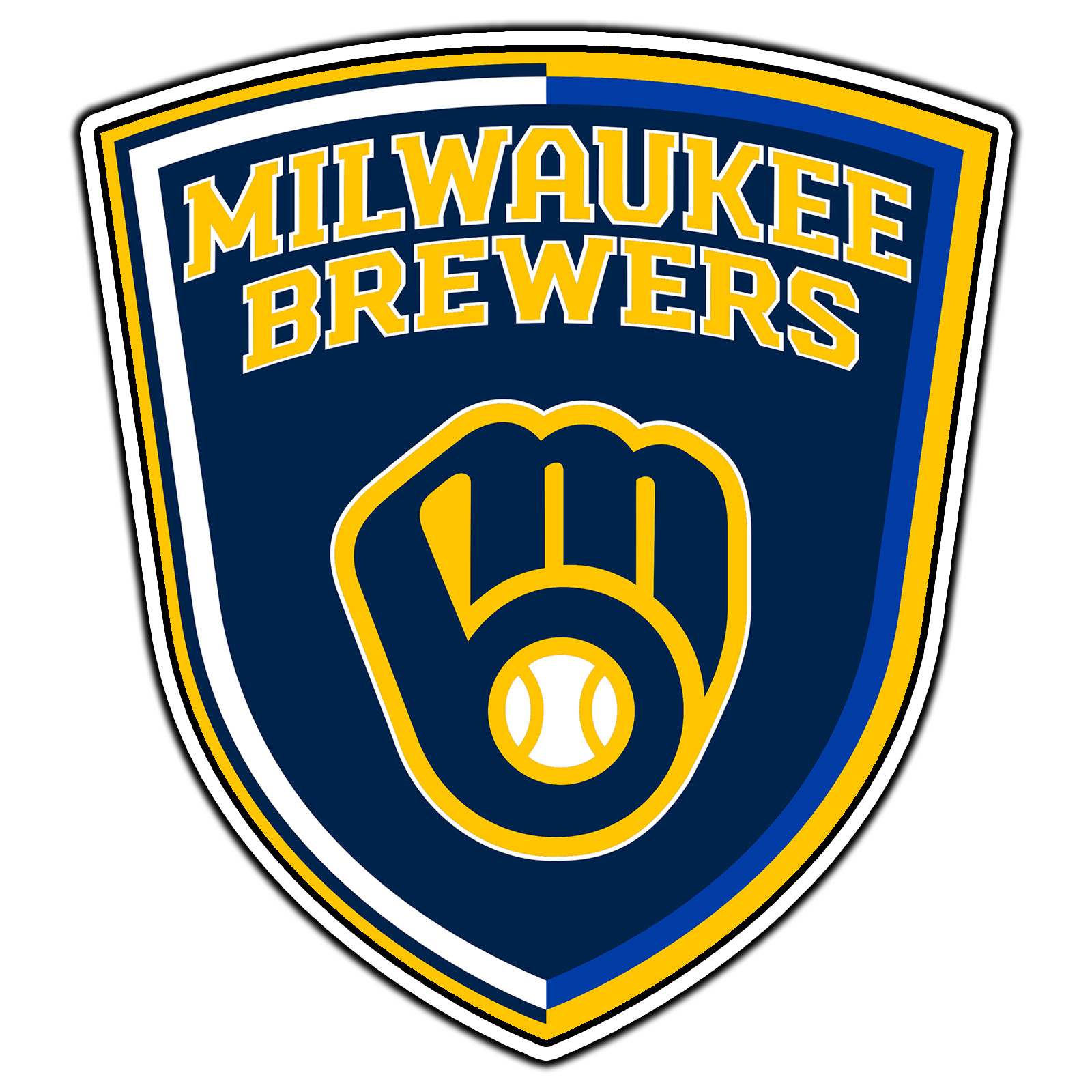 Milwaukee Brewers Shield Logo #18 Baseball Fan Sticker Waterproof Vinyl Decal