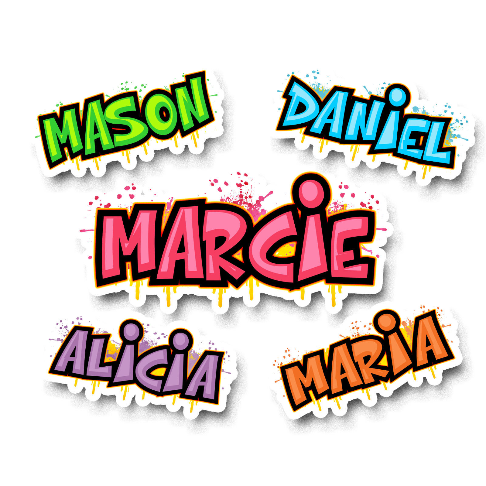 Graffiti Custom Personalized Name Decal Sticker Lettering Water Bottle Laptop