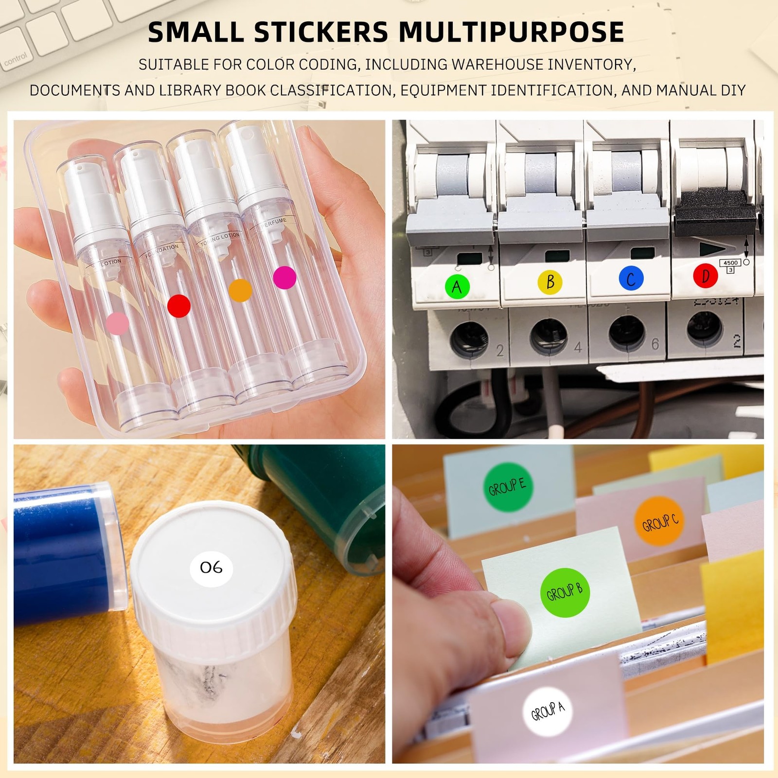 PARLAIM 1/4 Inch Roll Color Coding Labels,6800PCS Round Adhesive Circle Dot S…