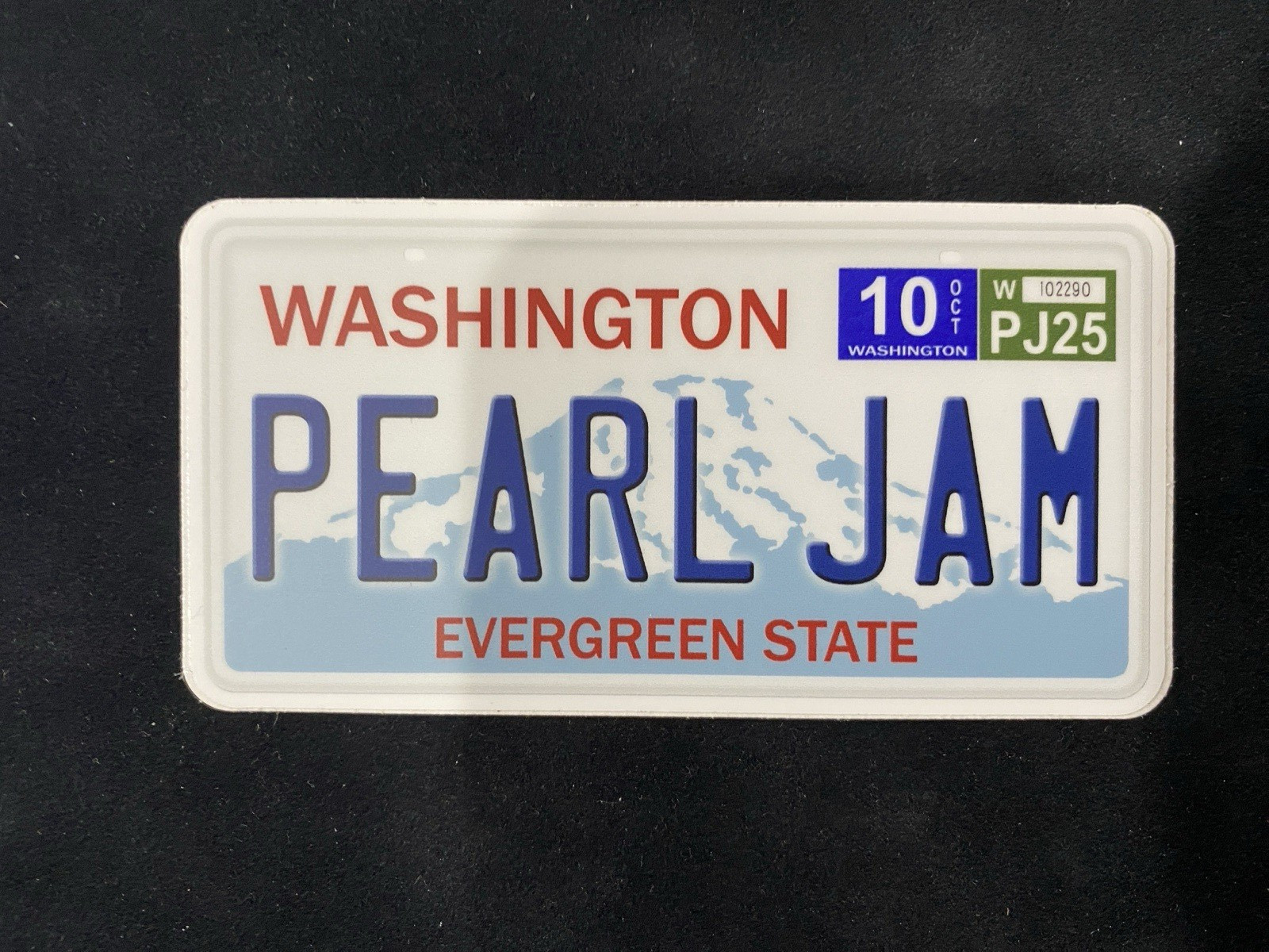 Pearl Jam 4" Washington License Plate Sticker – New / Unused.