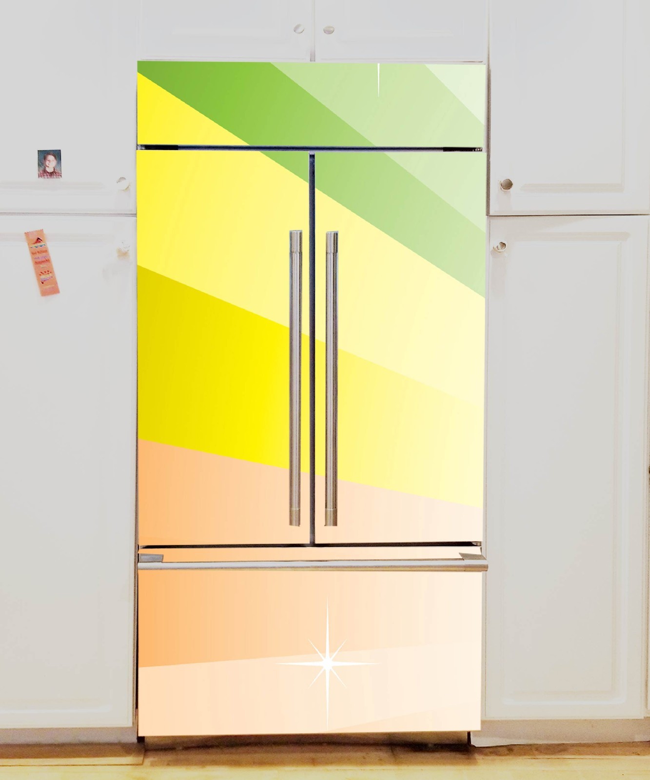 Modern Refrigerator Vinyl Wrap Kitchen Decor