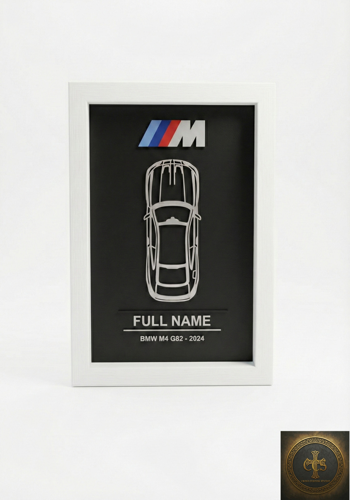 Personalized BMW M4 Wall Art | Custom Car Frame | M-Sport Car Enthusiast Gift
