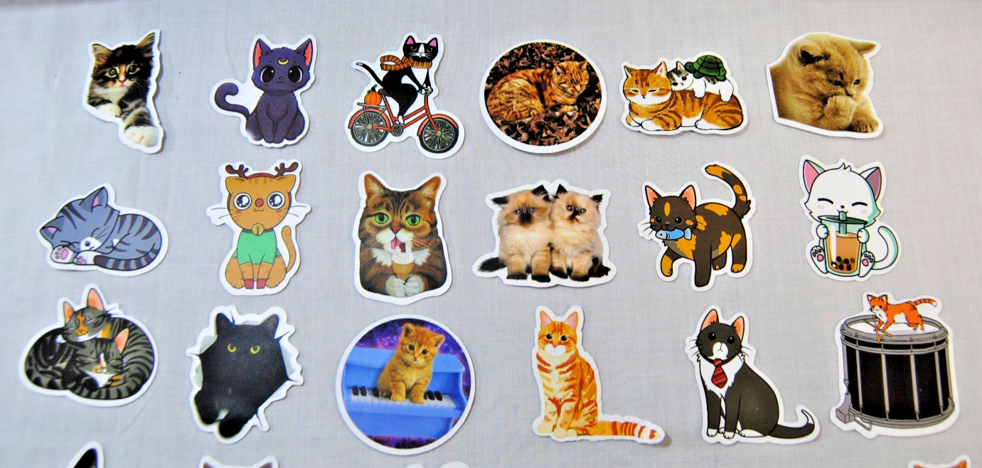 Cute Cat Stickers for Laptop, Water Bottles for Kids to Adults 200Pcs T2693