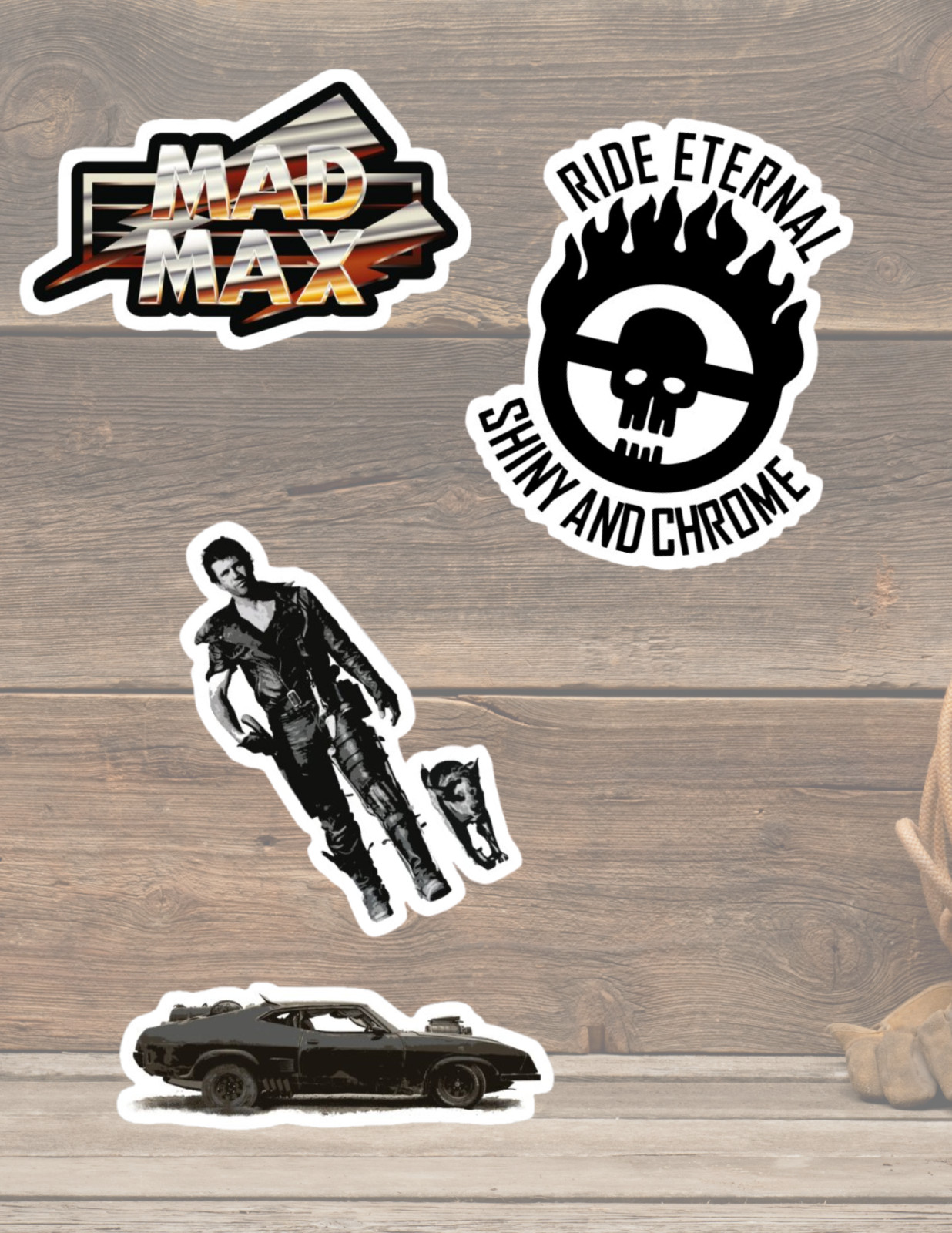 Mad Max 70's Movie 4pc Sticker Pack