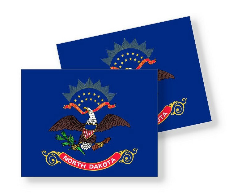 North Dakota State Flag – Set of 4 Vinyl Stickers / Vinyl Decals Various Sizes