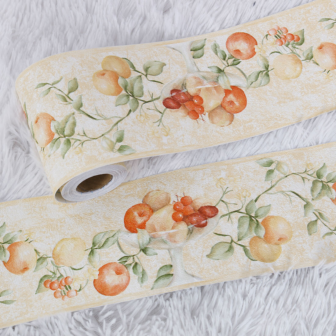 Wall Paper Border Self Sticker Green Fruit Pattern for Kitchen Bedroom Decor