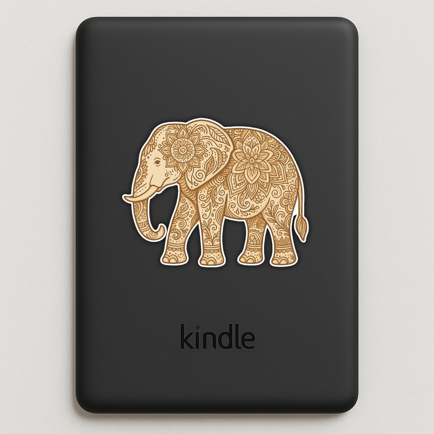 4Pcs Elephant Mandala Stickers: Boho Line Art Vinyl Decals – Waterproof Yoga Gif