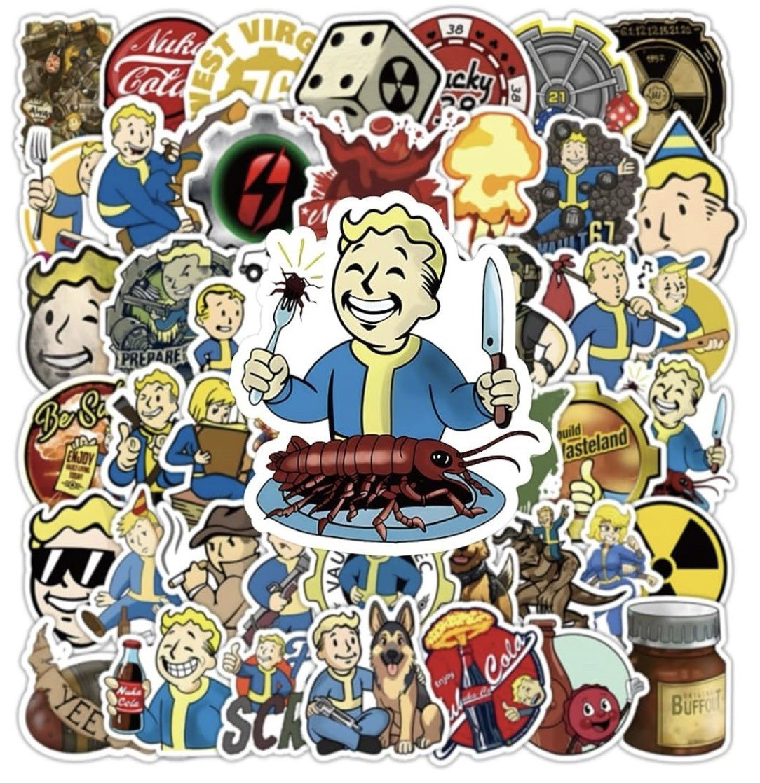 Video Game Stickers 50pk Mix Future Boy Dog Fun Vault Style Game FREE SHIPPING