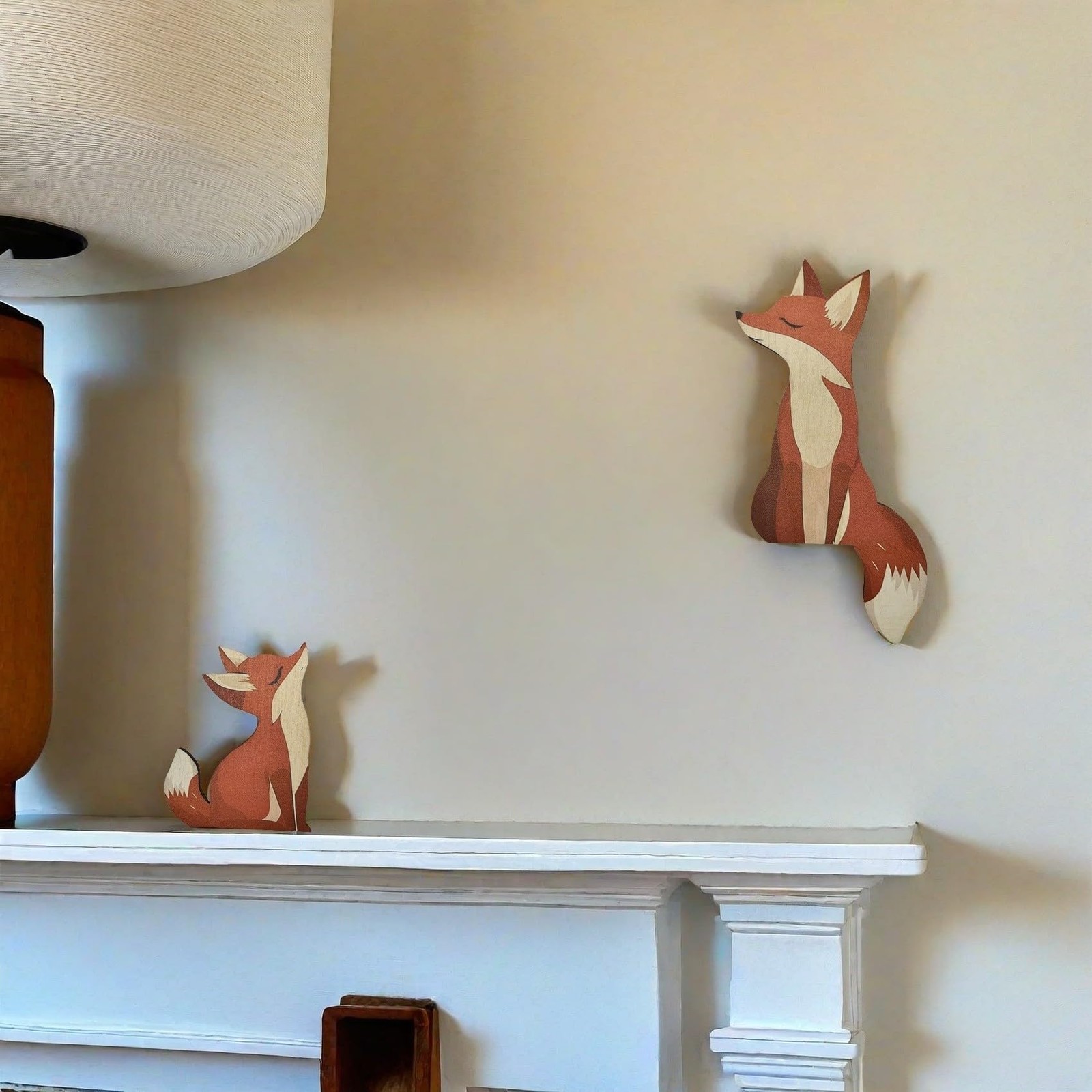 Baby Fox Door Topper Adorable Fox Shape Statue Door Corner Sculpture for Hand…