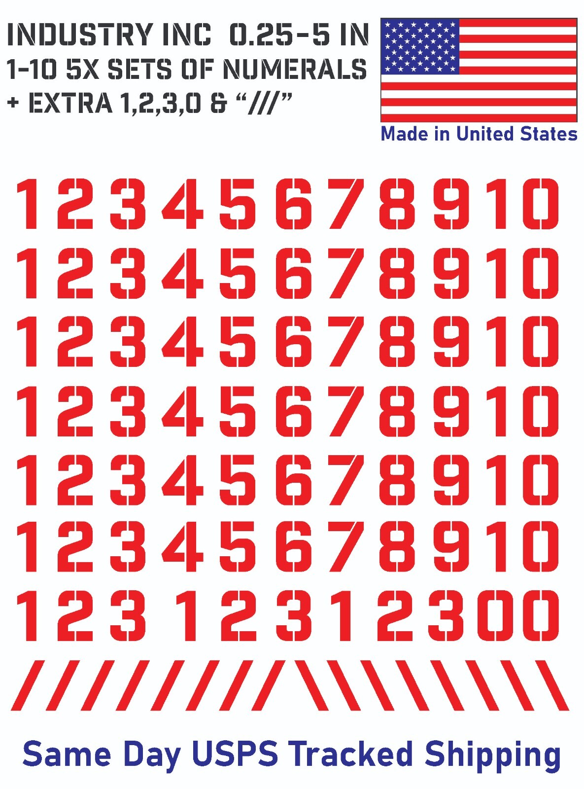 5X 0-10 Industry Inc Vin Decal Sticker Numbers – for Mailbox, Address, Shop