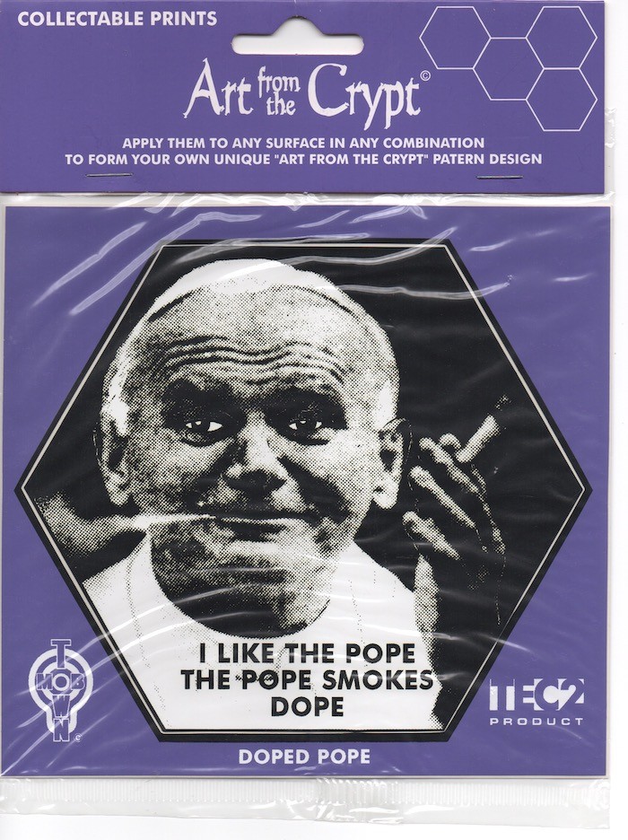 Art From The Crypt – Collectable Print Cling Sticker – Doped Pope