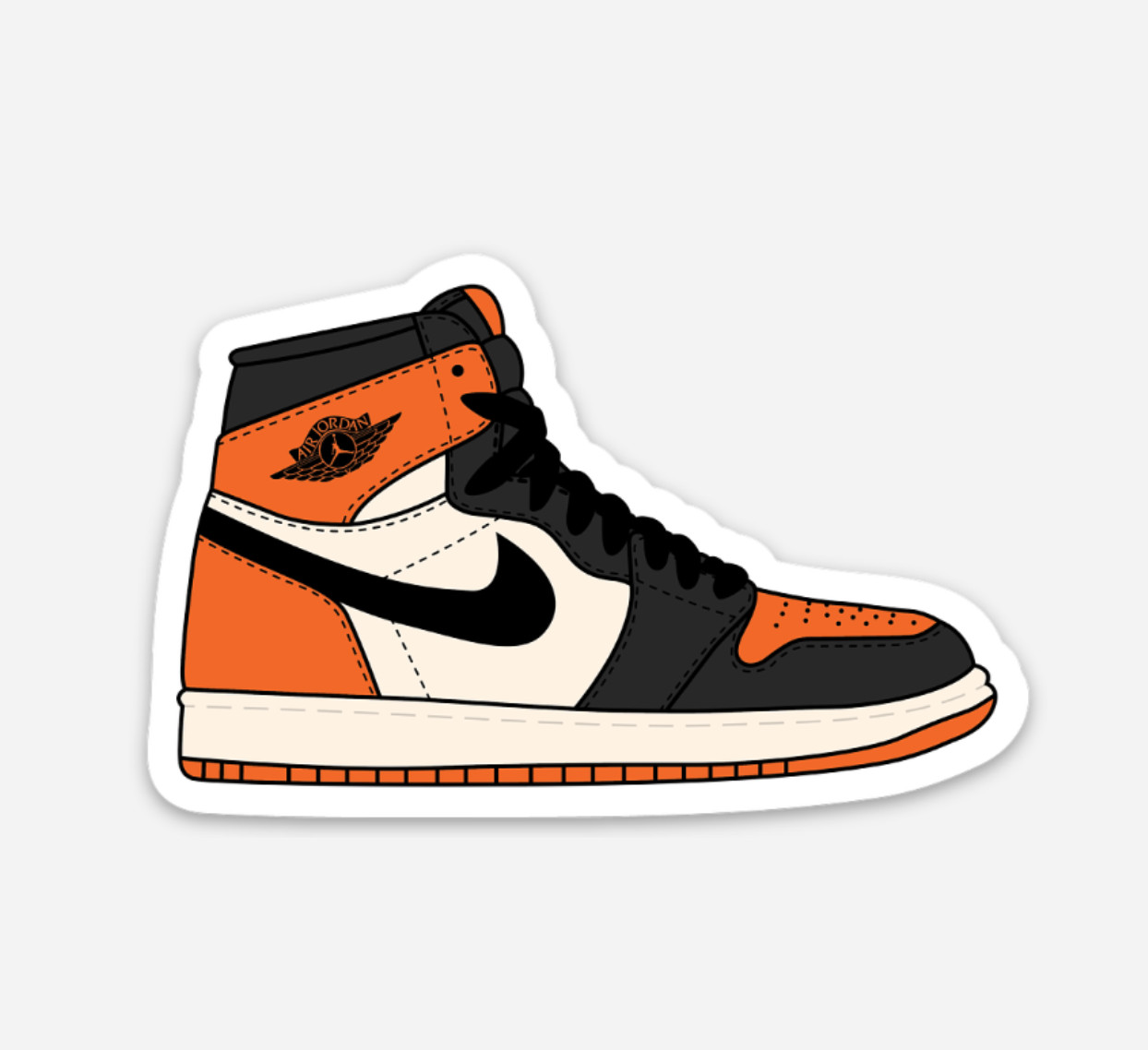 3" Jordan 1 Sticker Sneakers Nike Decal Matte Finish Chicago Bred Mocha Royal