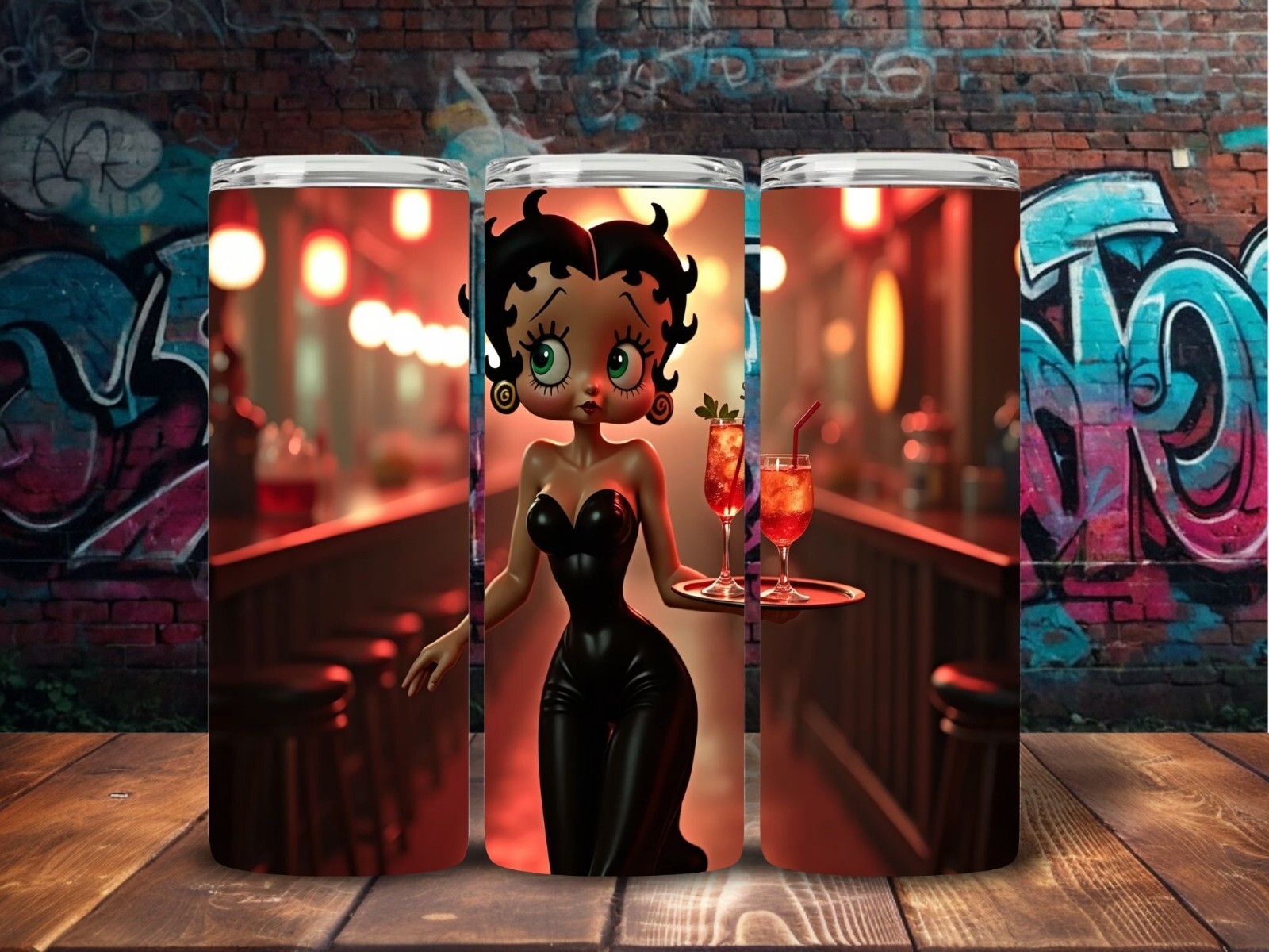#4 – Betty Boop Skinny 20oz Tumbler, Sublimation, Heat Transfer, Seamless Design