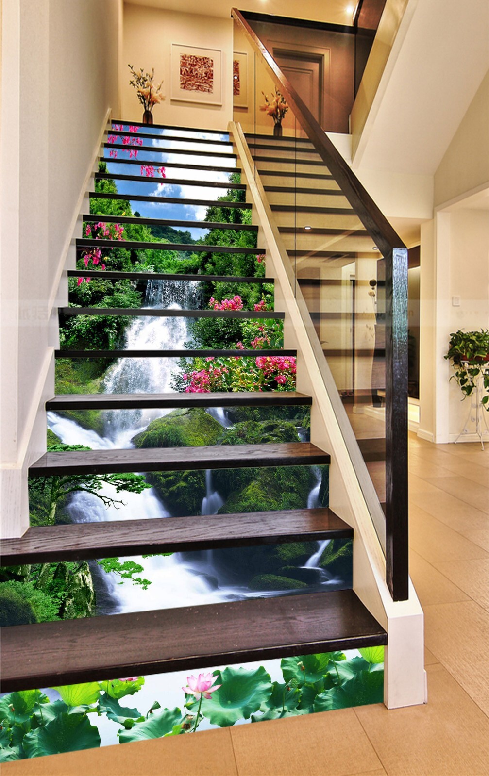 3D Landscape Flowers AZ1172 Stair Risers Decoration Mural Vinyl Wallpaper Kay