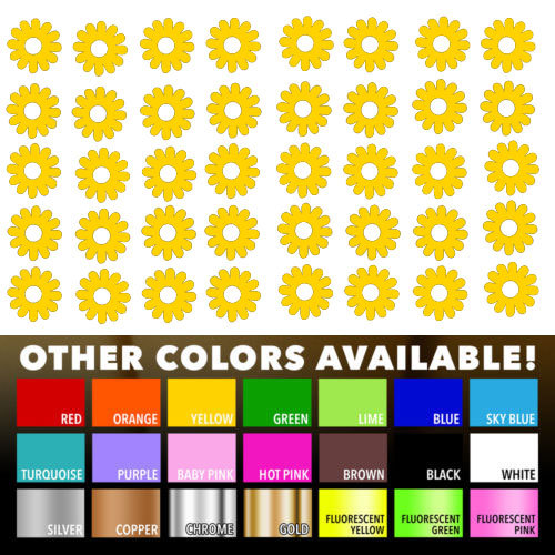 40 Daisy flower stickers Nursery Decal for DIY kids play room wall decor bedroom