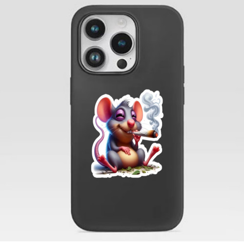 A Cool Mouse Enjoying A Smoke Durable, High Quality, Easy To Apply Vinyl Sticker