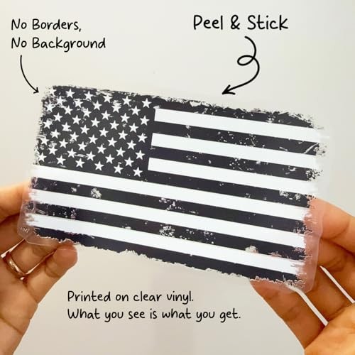GRITKULTURE Classic American Flag Removable Decal Graphic Vintage Subdued Black