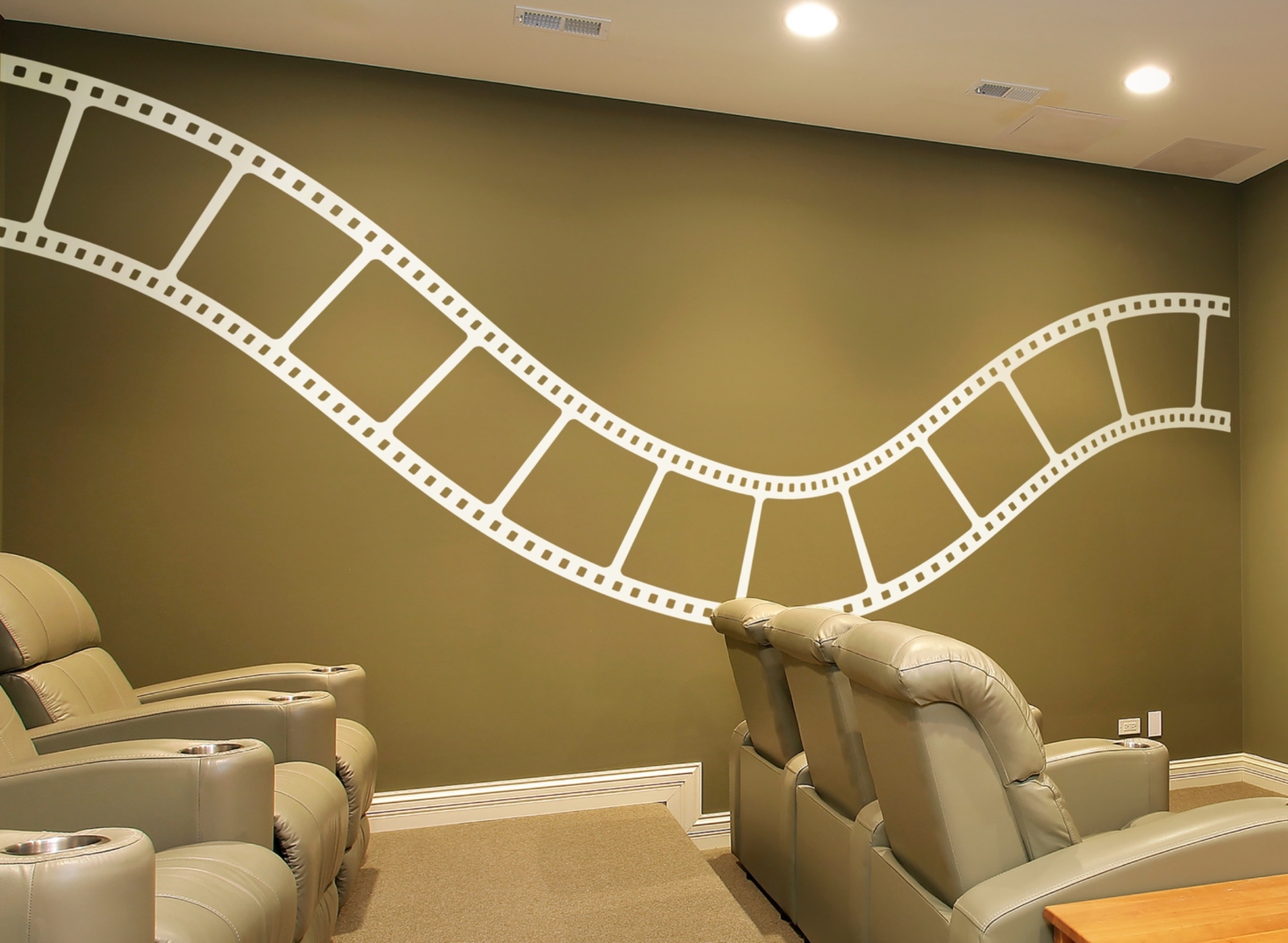 Wavy Film Strip Vinyl Wall Decal Sticker. Movie Theatre Theme Room Decor. #1200