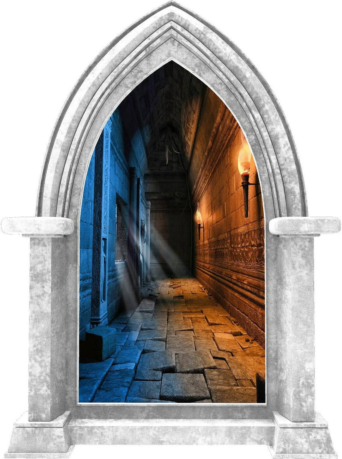 CastleScape Medieval Dungeon Hallway Wall Decal Castle Window Vinyl Wall Sticker