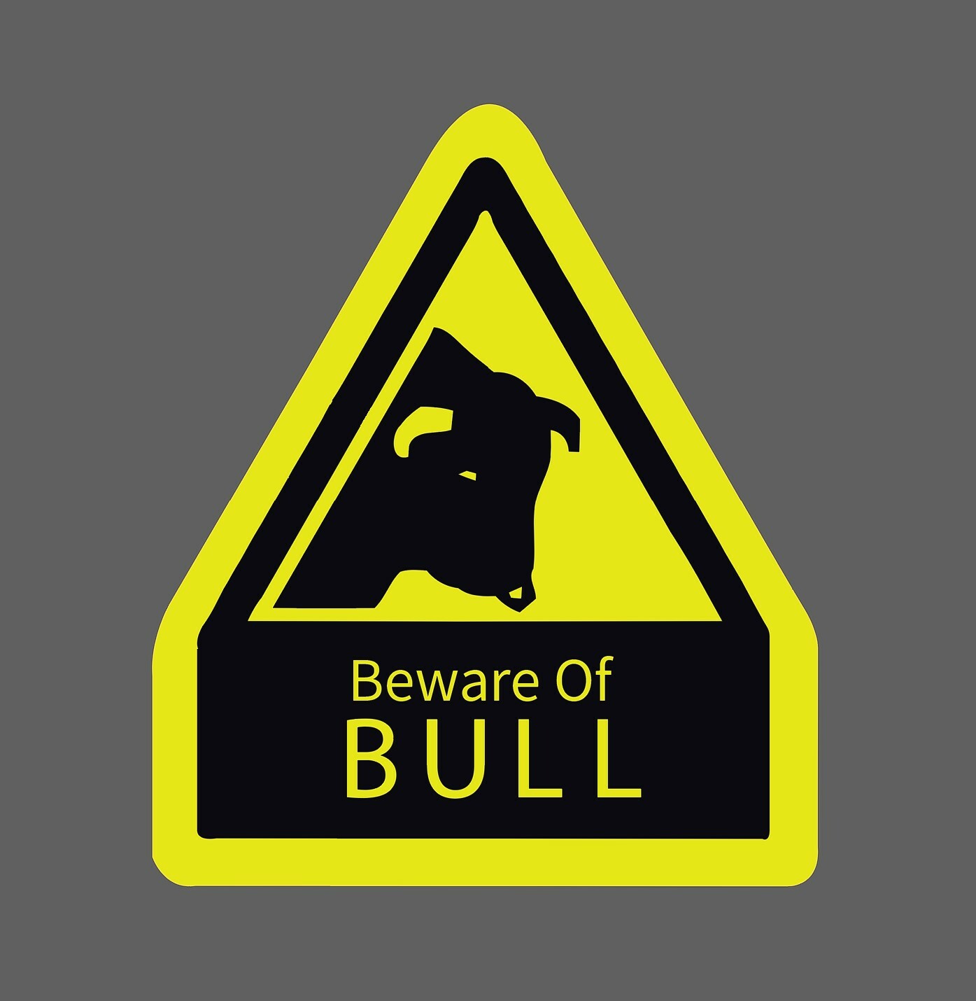 Beware of Bull Sticker Caution Waterproof – Buy Any 4 For $1.75 Each Storewide!