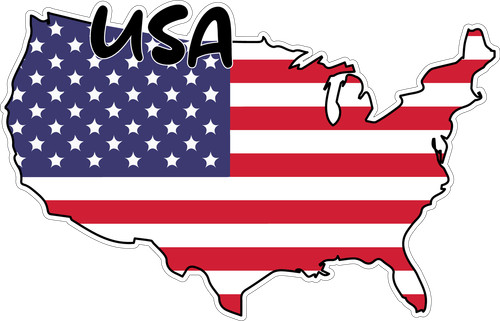 USA Map Flag Sticker Decal