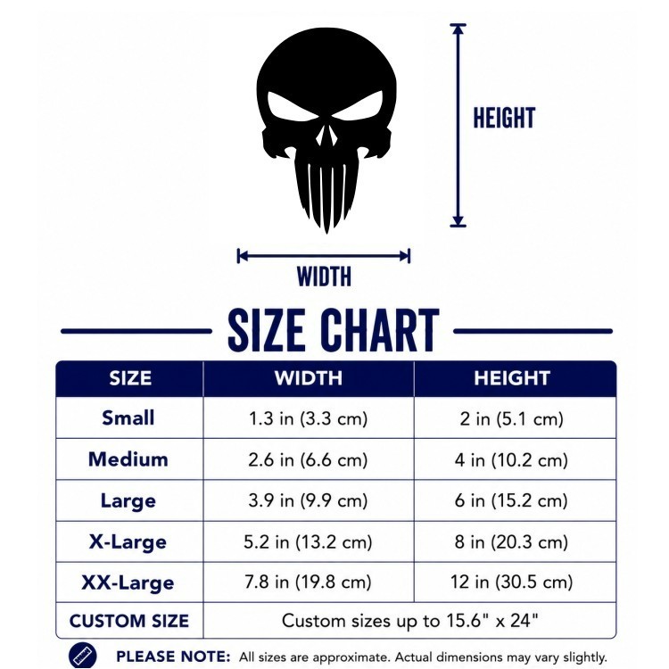 The Punisher Skull Vinyl Sticker Decal – US MADE – Car Truck decal Jeep DC