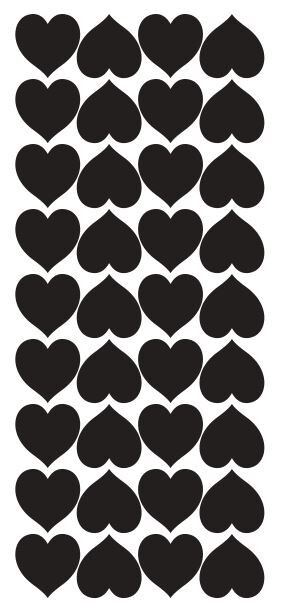 Black Heart Hearts Stickers Sticker 1" DC20-070