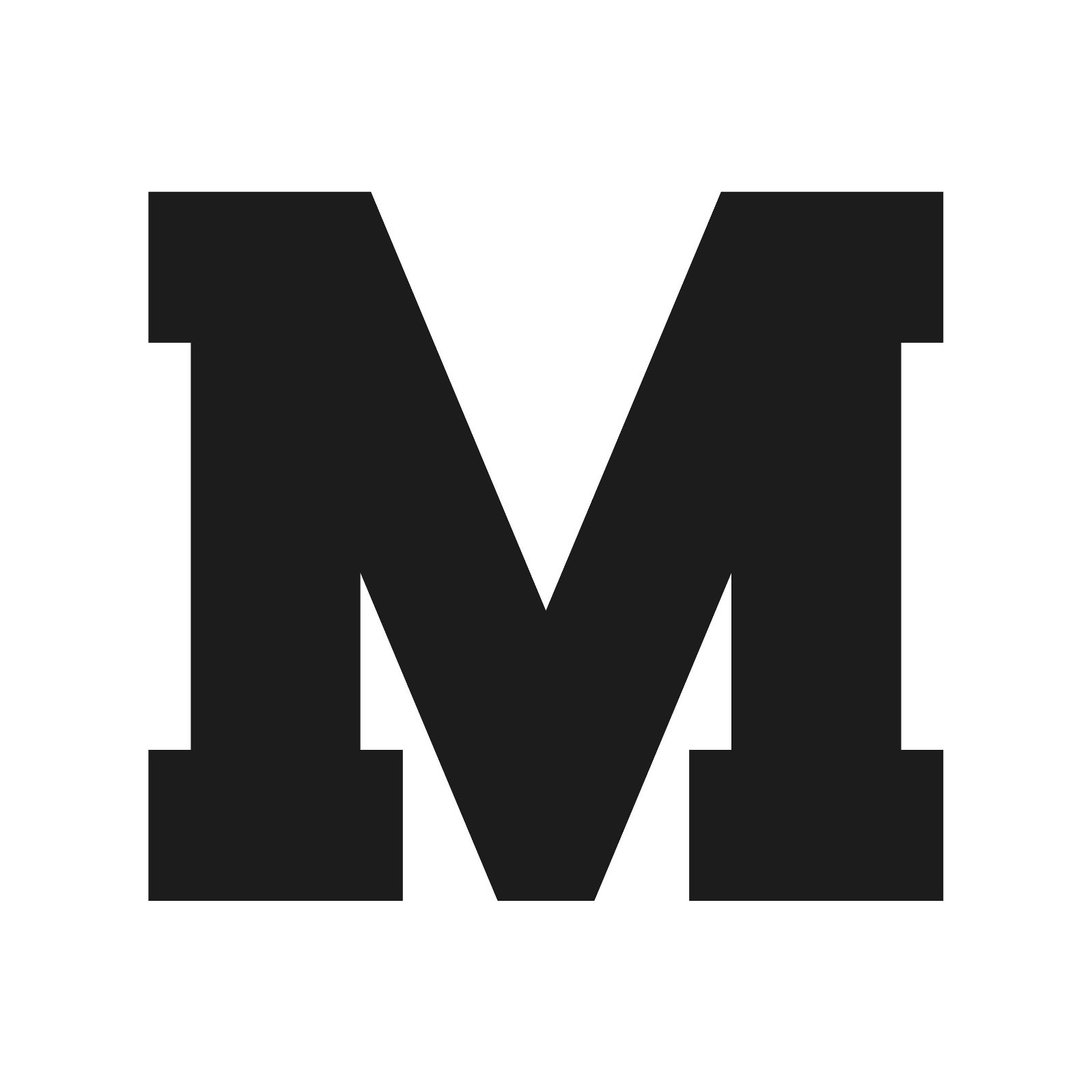 Letter M Varsity font Vinyl decal bold sports font Sticker