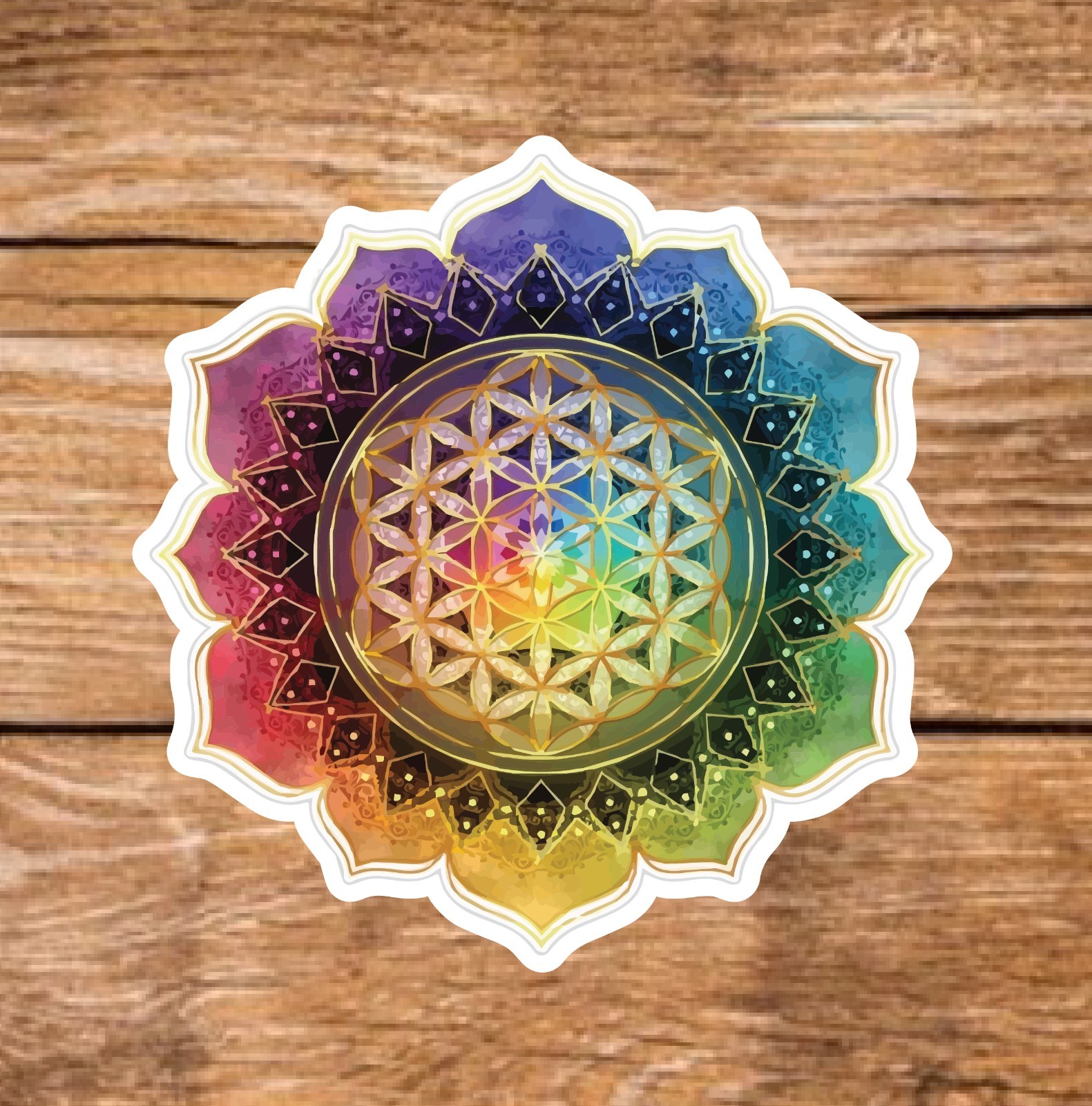 Meditation (8 Sticker Set) 3in, Waterproof, Glossy Finish Vinyl.