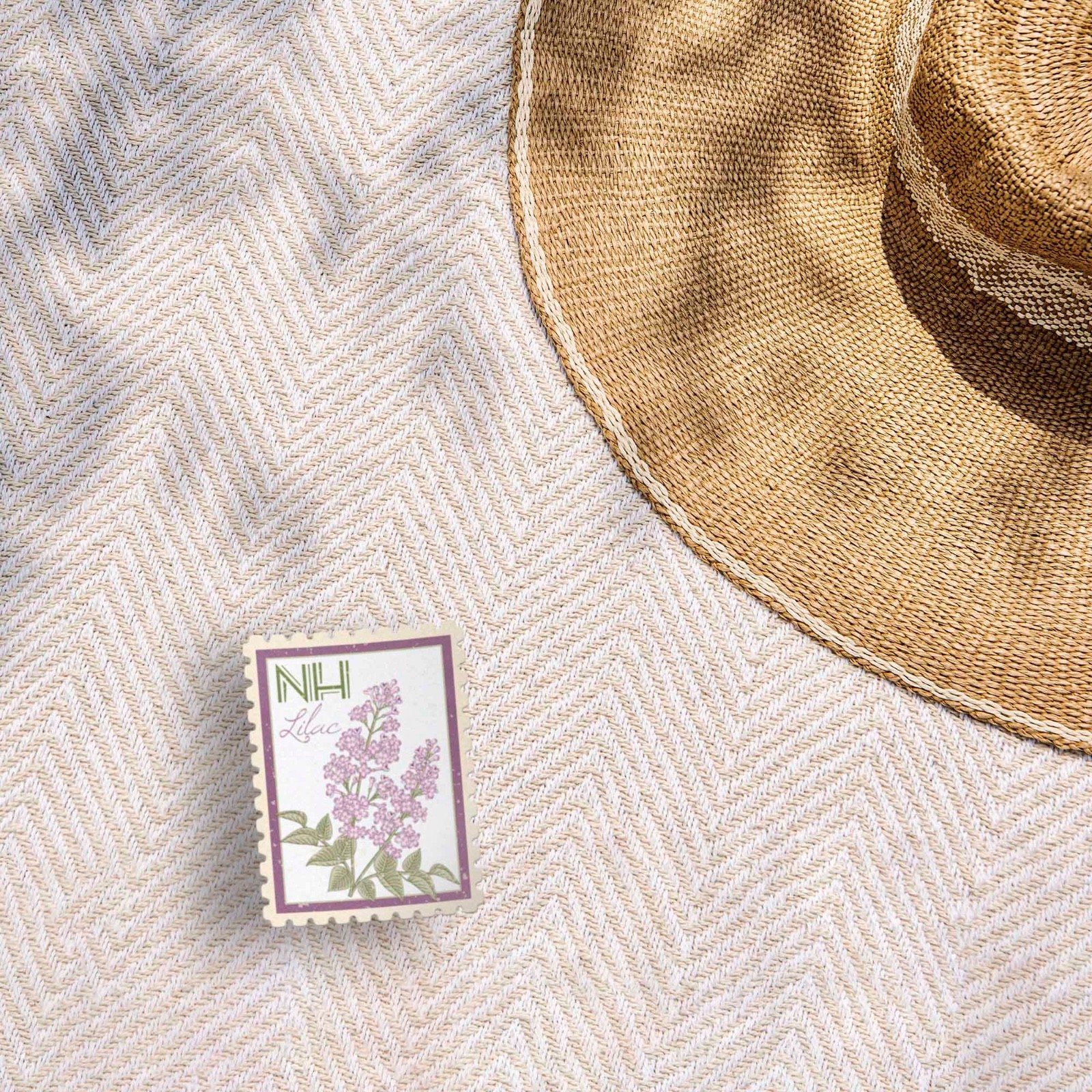 New Hampshire State Flower Lilac Sticker – NH Vintage Stamp Decal for Laptop