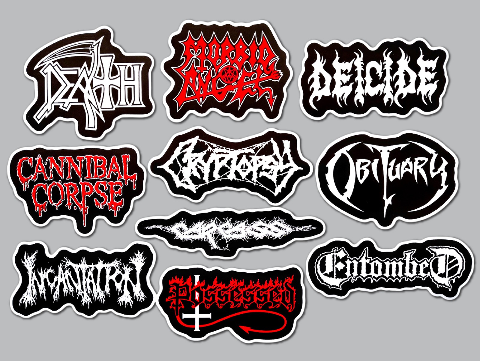 Death Metal Sticker Lot (10 Pack) SET 1 cannibal corpse morbid angel carcass