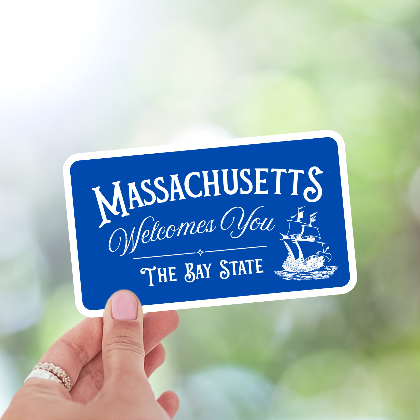 Welcome to Massachusetts Sticker The Bay State Vinyl Waterproof Decal
