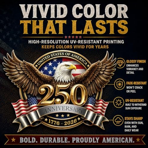250th Anniversary USA Car Stickers, 2 Pack 8 Inch 250 8-Inch 2-Pack Style-01