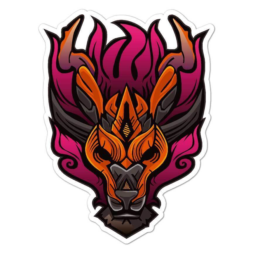 Oriental Cat Demon Sticker Decal