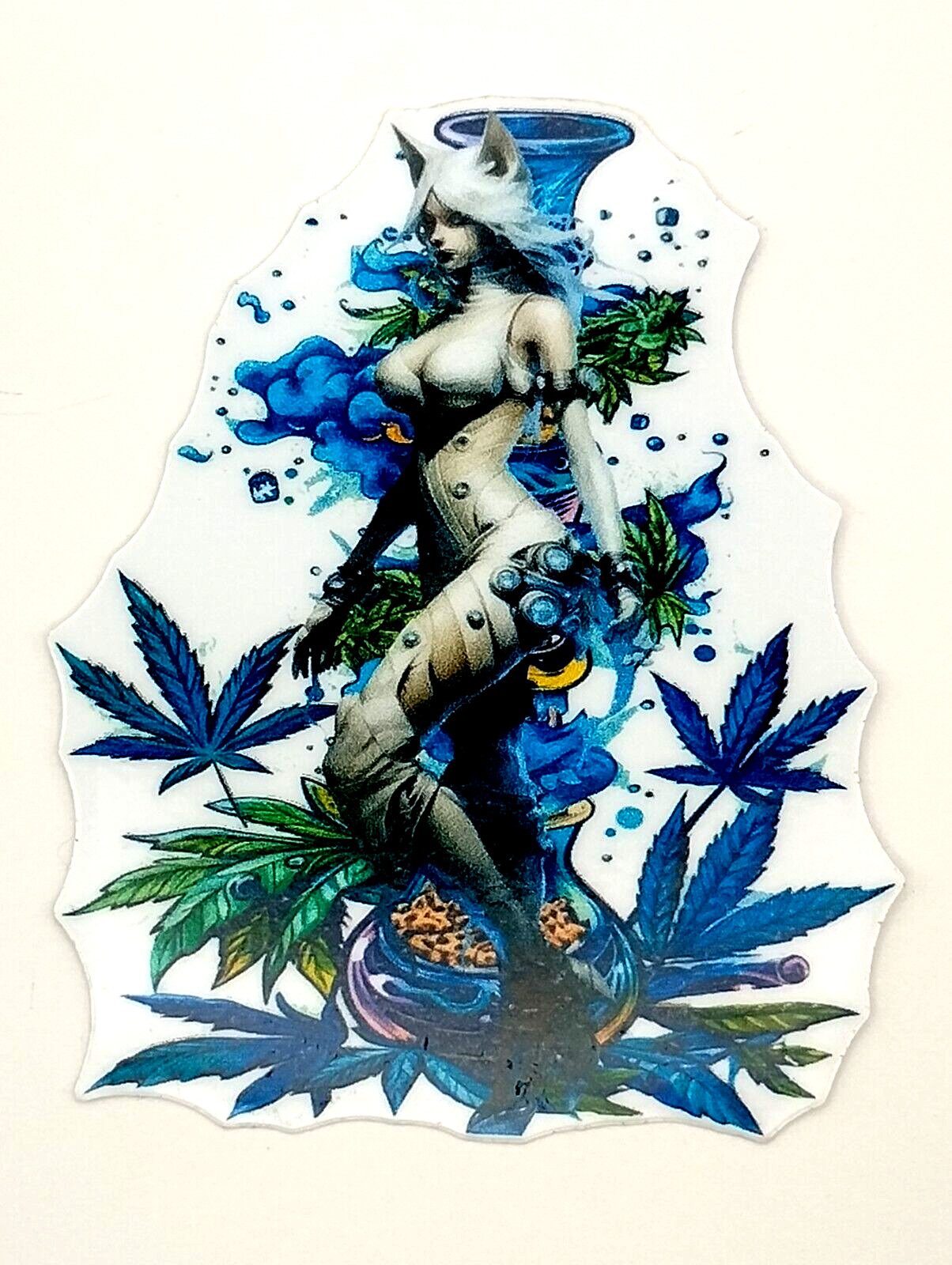 Anime Weatherproof Marijuana Vinyl Sticker Stoner Weed Cannabis Laptop 420