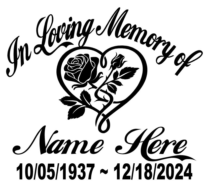 In Loving Memory Decal Heart Flower Butterfly Floral Car Window Vinyl Sticker 09