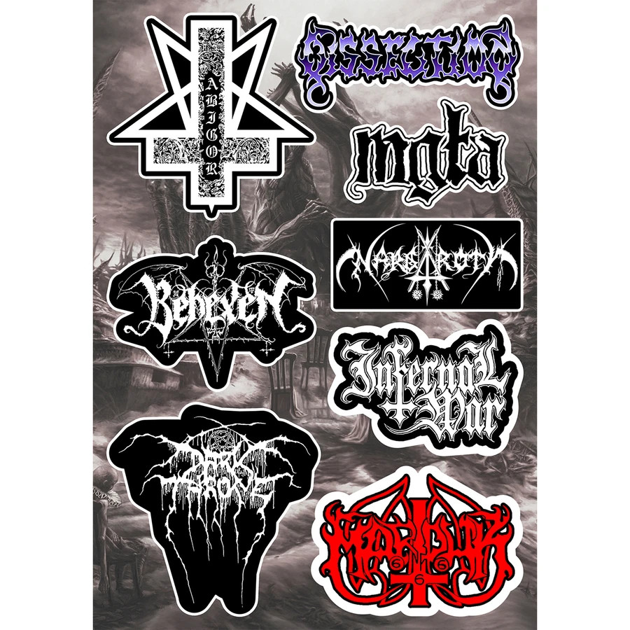 Black Metal Sticker Pack Satyricon Bathory Venom Immortal Summoning Abigor