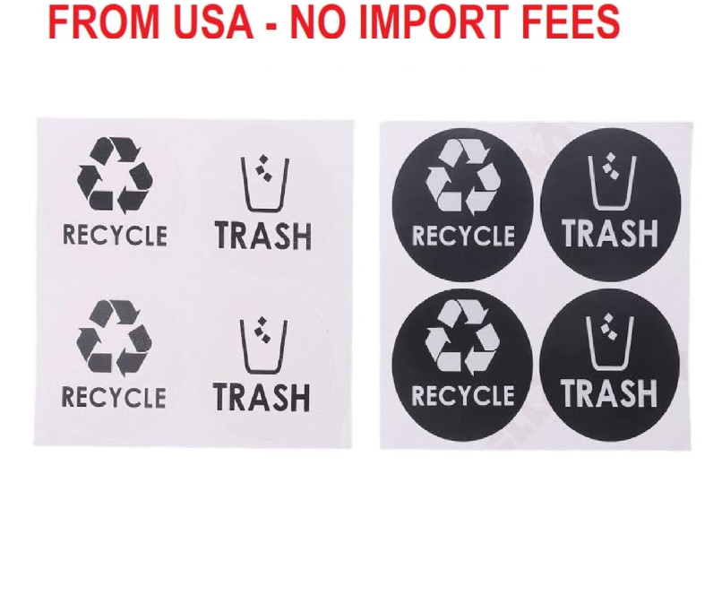 Recycle Trash Symbol Lettering Decals Sticker for Trash Cans Garbage Conta Roll