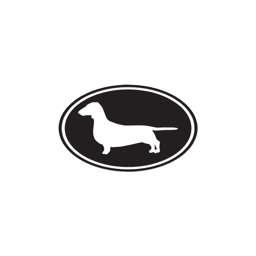 Dachshund Oval Dog – Vinyl Decal Sticker – Multiple Colors & Sizes – ebn3653