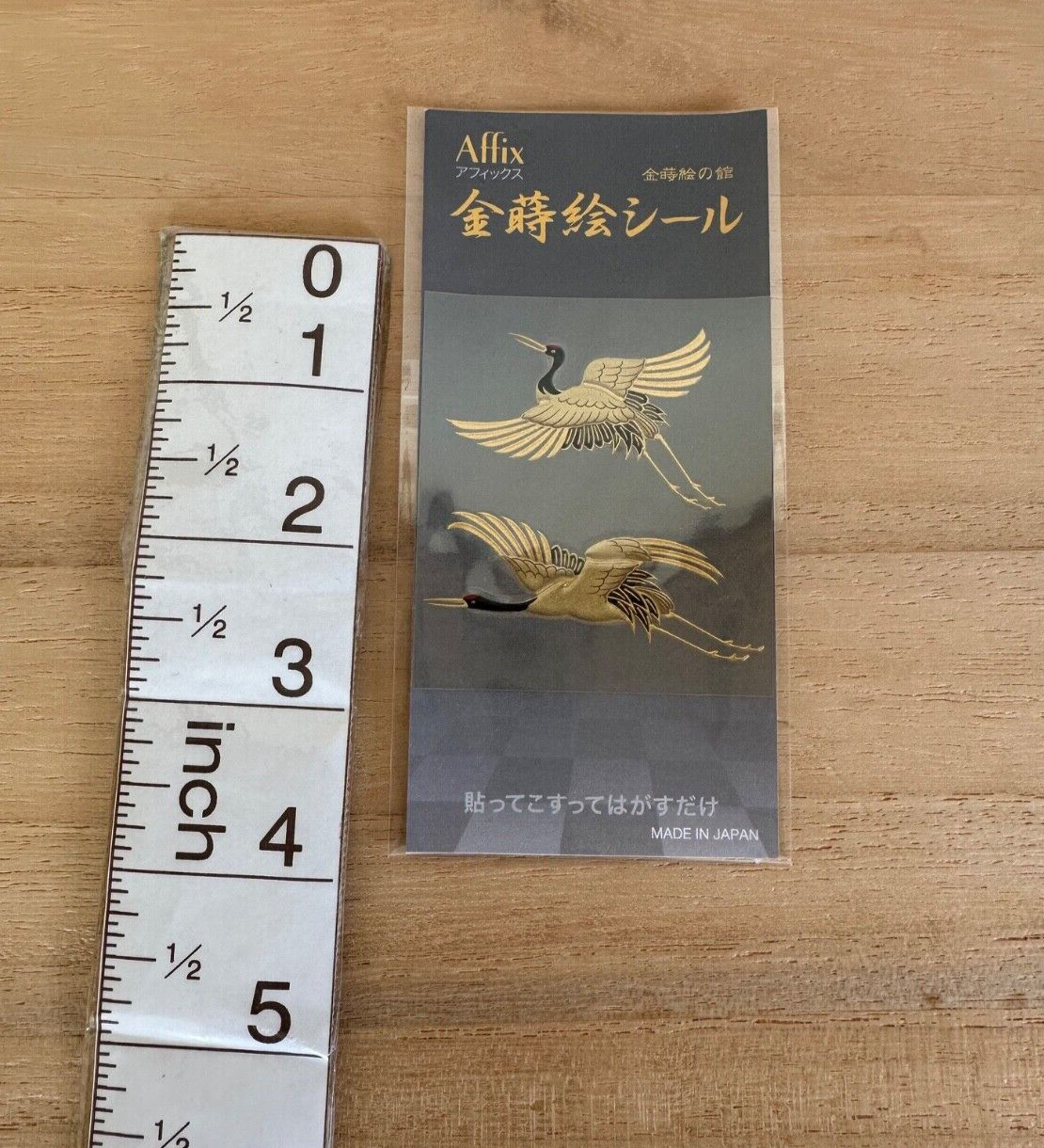 Makie Gold Transfer Decal Sticker Gold Crane Design 2.5in(64mm) Japan typeB